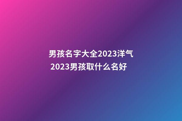 男孩名字大全2023洋气 2023男孩取什么名好